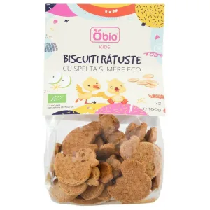 Biscuiti ratuste cu spelta si mere bio, +1an, 100g, OBio