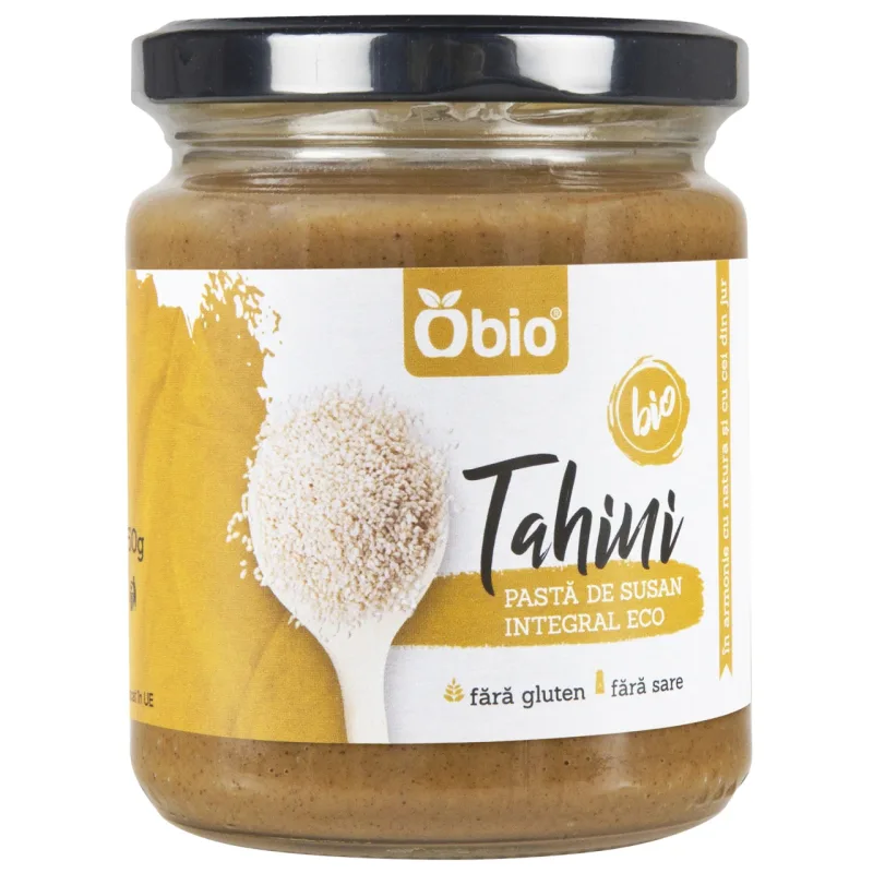 Pasta tahini bio din susan integral, 250g, OBio — preț și oferte