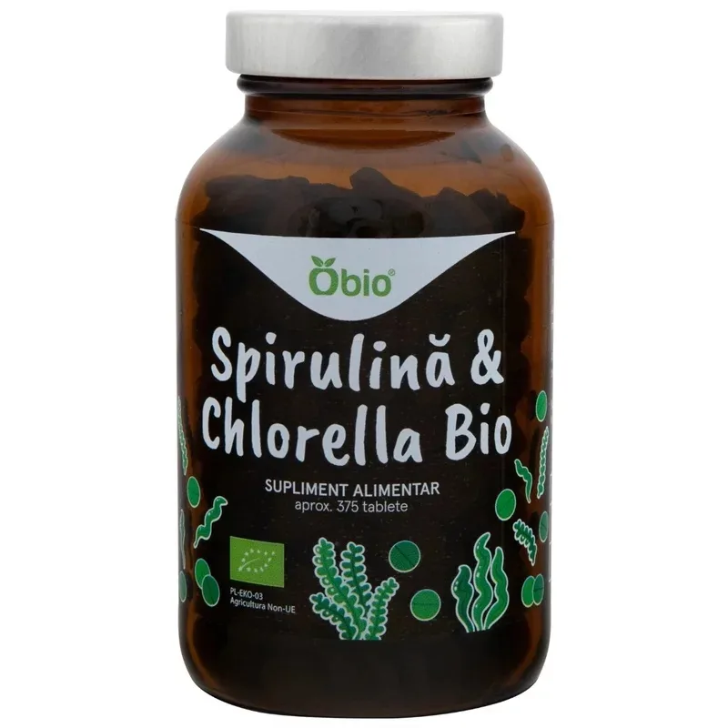 Spirulina si chlorella tablete Bio, 150g, Obio — preț și oferte