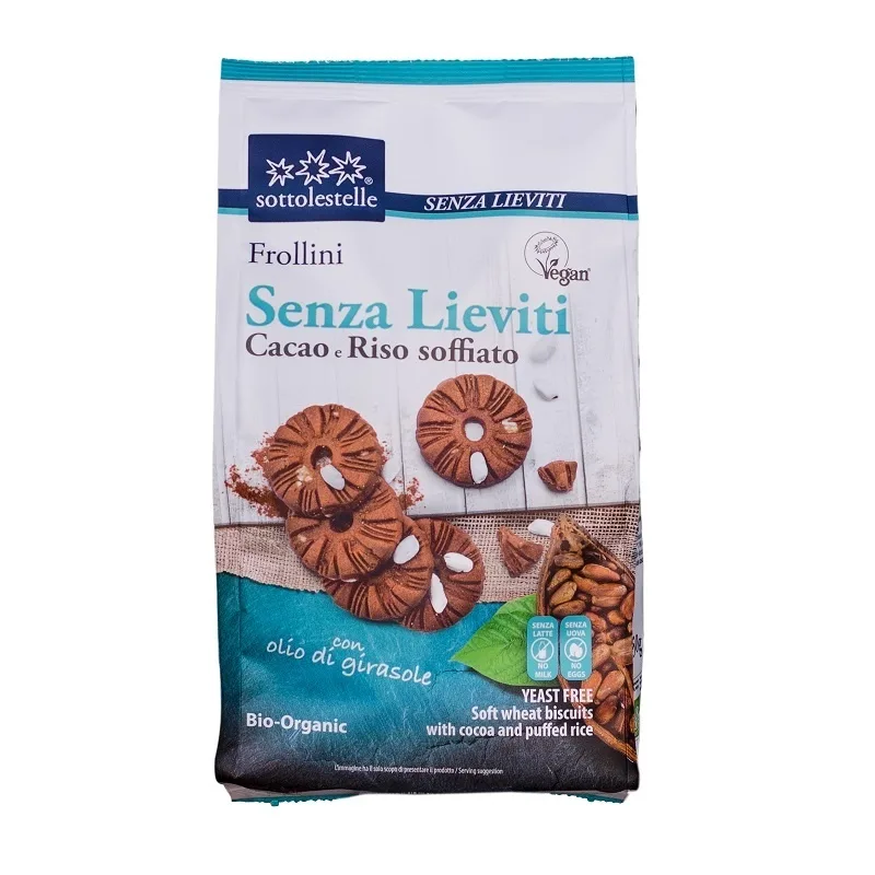 Biscuiți vegani cu cacao și orez, 350g, Sottolestelle — preț și oferte