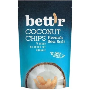 Chipsuri nuca de cocos cu sare de mare, 70g, Bettr