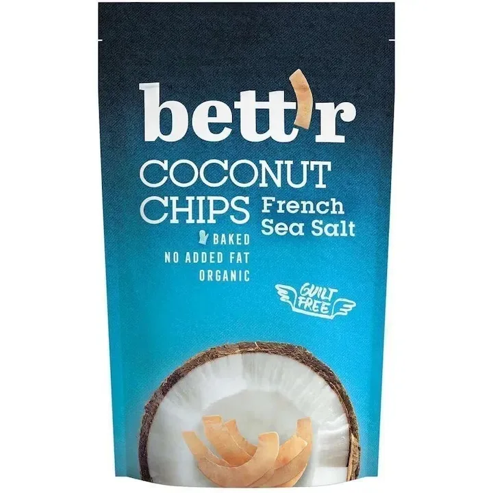 Chipsuri nuca de cocos cu sare de mare, 70g, Bettr — preț și oferte