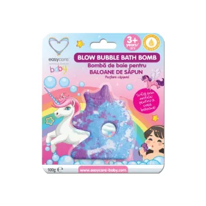 Bombe de baie cu efect baloane sapun Unicorn cu parfum capsuni, EASY00300, Easycare Baby