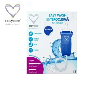 Set enteroclisma EASY WASH pentru irigare intestinala si vaginala cu accesorii 2L, EASY00312, EasyCare