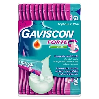 Gaviscon Forte Mentol suspensie orala in plic, 12 plicuri x 10 ml, Reckitt Benckiser — preț și oferte