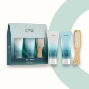Set Exfoliant picioare menta 75ml + Balsam racoritor 75ml + Piatra ponce Sea Kelp, Scottish Fine Soaps