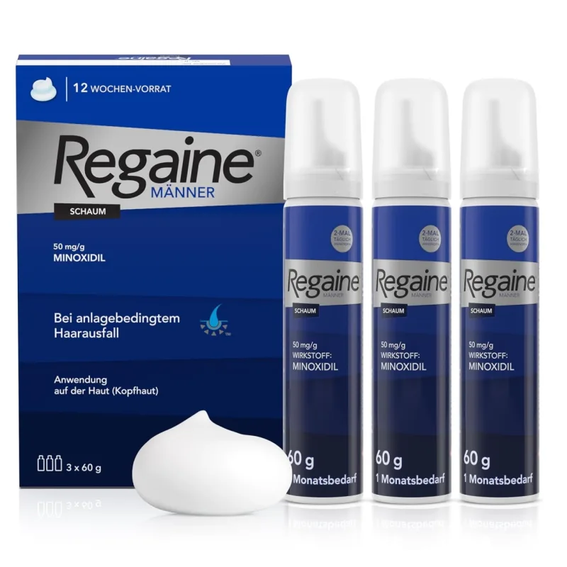 Pachet Economic Spuma Regaine 50mg/g impotriva caderii parului la barbati, 3x60g, Kenvue — preț și oferte