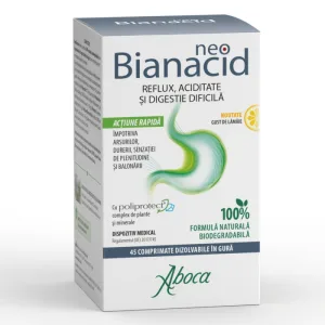 Neobianacid cu aroma de lamaie, 45 tablete maticabile, Aboca