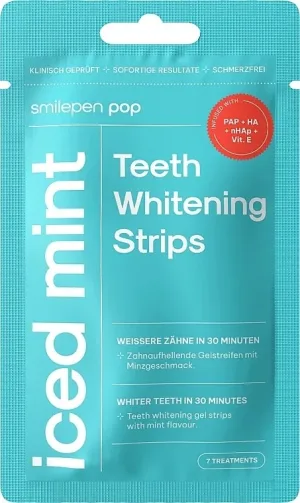 Benzi pentru albirea dintilor Iced mint, 14 benzi, Smilepen pop
