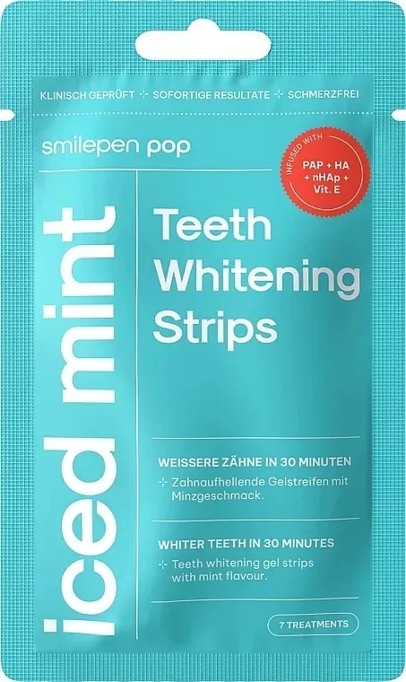 Benzi pentru albirea dintilor Iced mint, 14 benzi, Smilepen pop — preț și oferte