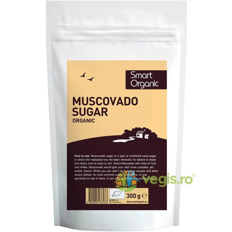 Zahar Brun Muscovado Ecologic/Bio 300g SMART ORGANIC — preț și oferte