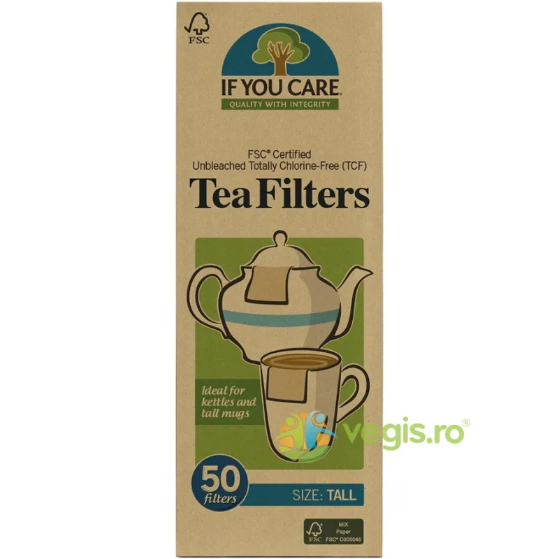 Filtre de Ceai Compostabile Inalte Nealbite fara Clor 50buc If You Care — preț și oferte