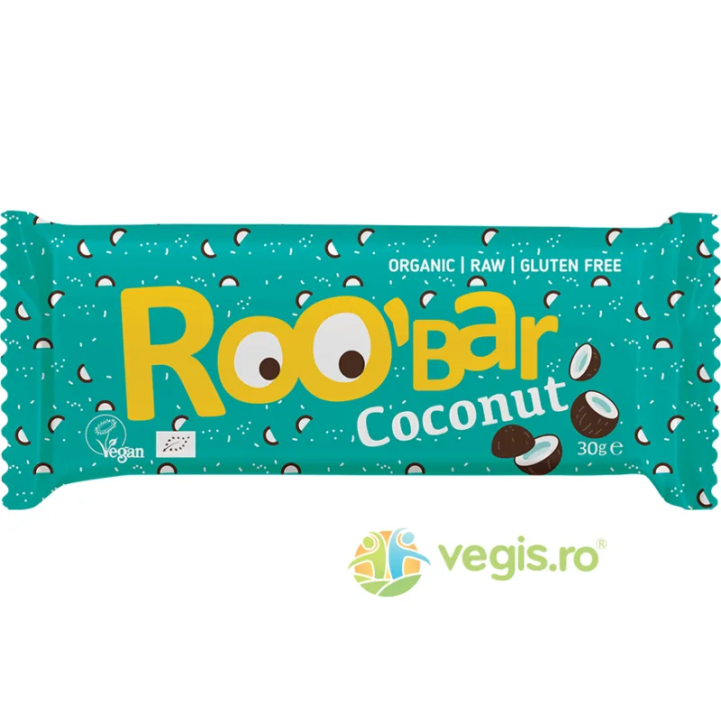Baton cu Chia si Cocos Raw Ecologic/Bio 30g ROOBAR — preț și oferte
