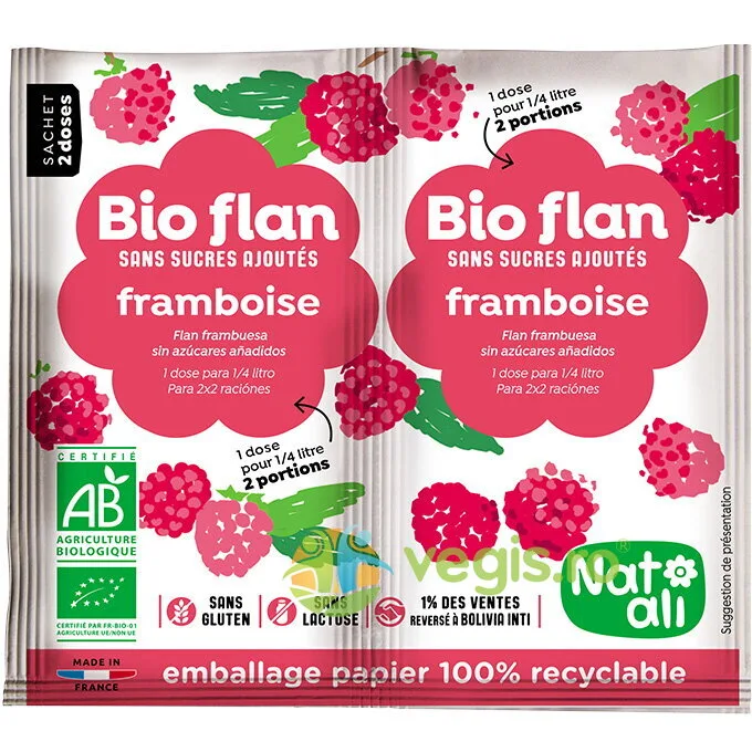 Budinca de Zmeura Ecologica/Bio 2x5g NAT-ALI — preț și oferte