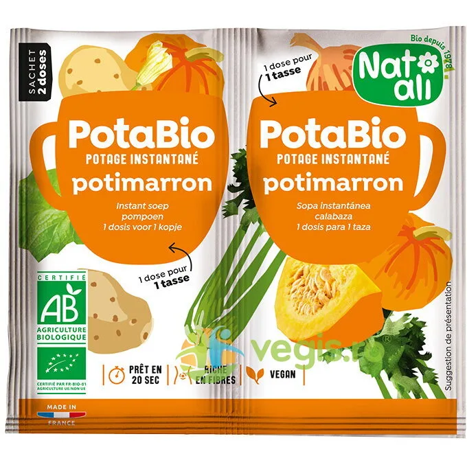 Supa Instant cu Dovleac si Legume Ecologica/Bio 2x8.5g NAT-ALI — preț și oferte