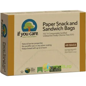 Pungi de Hartie Nealbita, fara Clor pentru Sandwich si Snacks 48buc