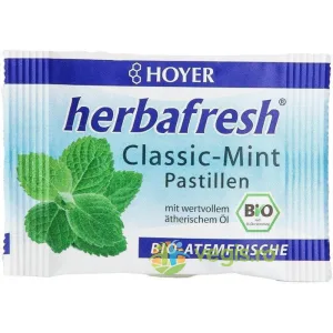 Tablete pentru Respiratie Proaspata cu Menta Herbafresh Clasic Ecologice/Bio 17g
