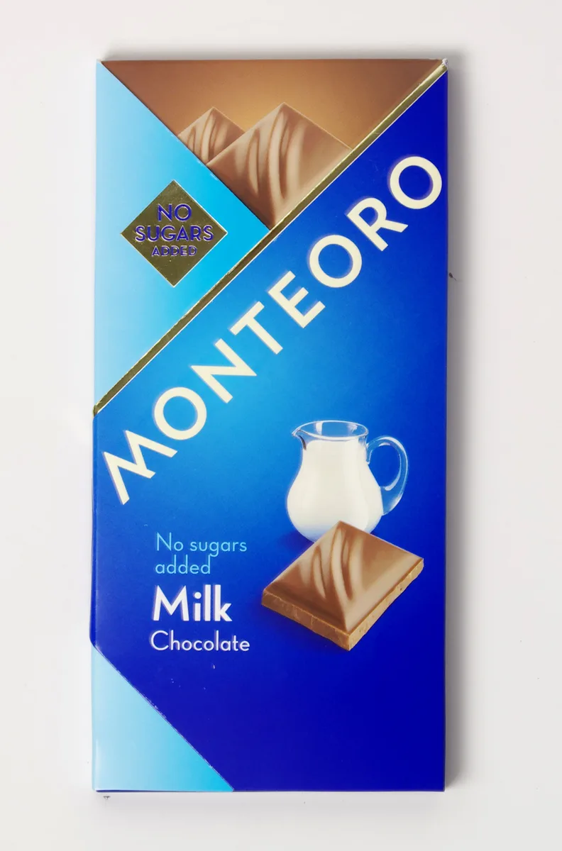 Ciocolata cu lapte fara zahar, 90g, Monteoro — preț și oferte