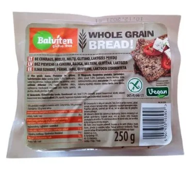 Paine fara gluten Whole Grian, 250g, Balviten — preț și oferte