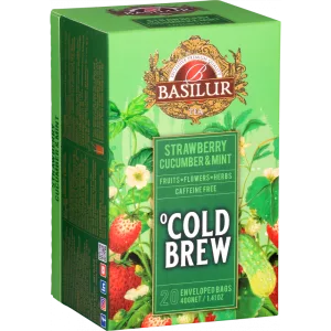 Ceai asortat Cold Brew Strawberry & Cucumber & Mint, 20 plicuri, Basilur