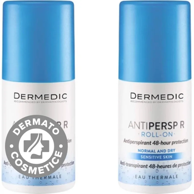 Pachet Antiperspirant pentru piele normala si uscata 48H, 2 x 60ml, Dermedic — preț și oferte