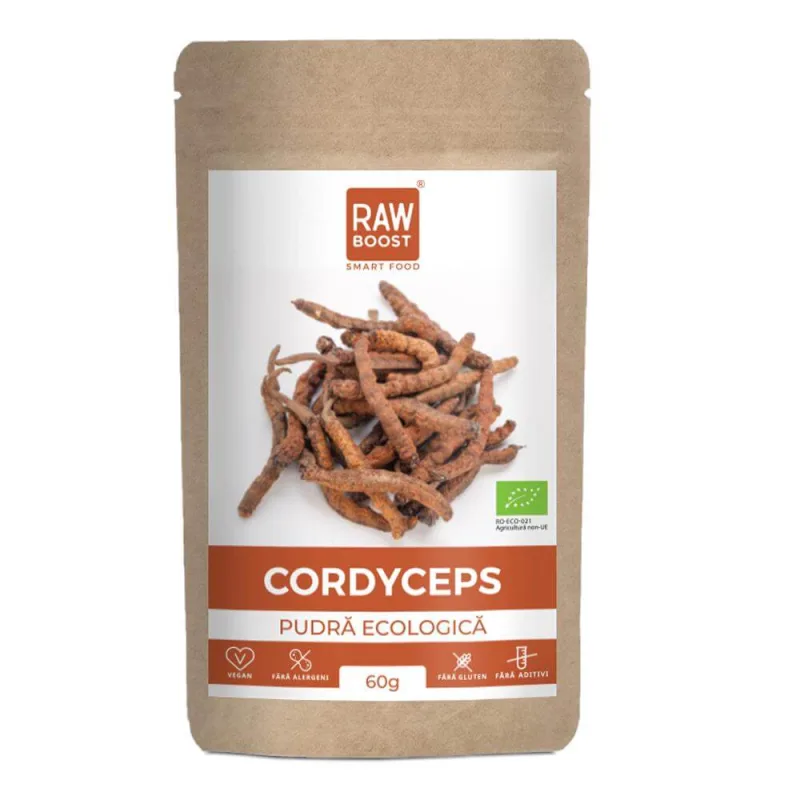 Cordyceps pudra Bio, 60g, Rawboost — preț și oferte