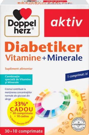 Vitamine si minerale Diabetiker Aktiv, 30 + 10 comprimate, Doppelherz