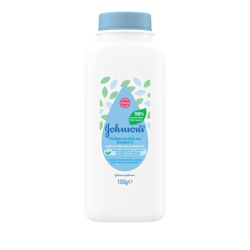 Pudra cu Aloe Vera si Vitamina E, 100 g, Johnson&Johnson — preț și oferte