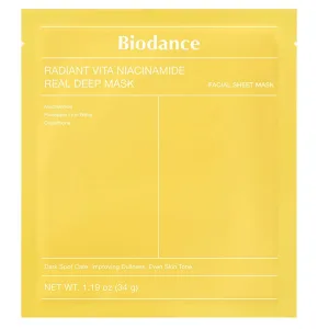Masca cu niacinamide Radiant Vita Niacinamide Real Deep Mask, 34g, Biodance