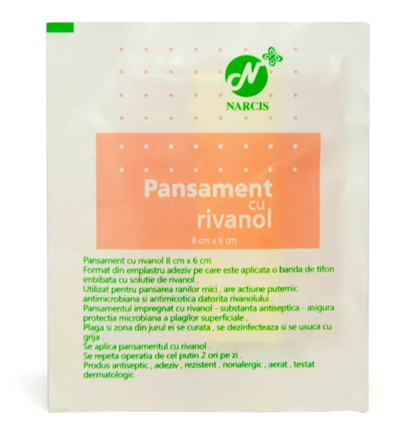Leucoplast cu rivanol 8x6cm, 1 bucata, Narcis — preț și oferte