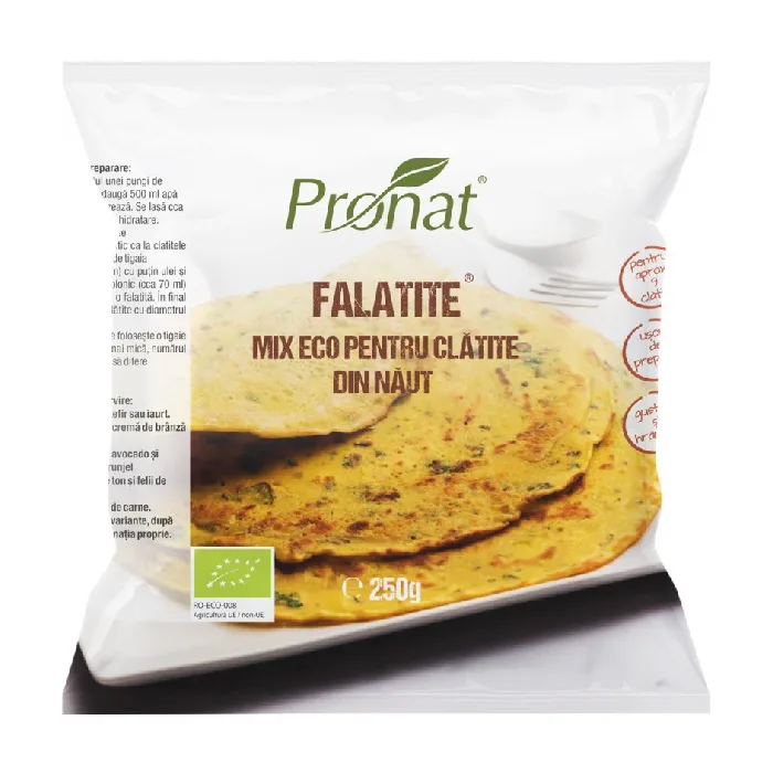 Falatite Mix Bio din faina de naut cu condimente pentru clatite, 250 g, Pronat — preț și oferte