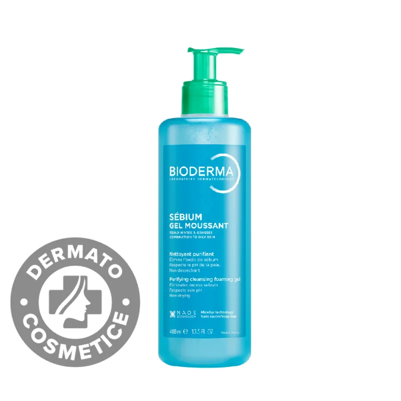 Gel spumant pentru piele mixta si grasa Sebium, 400ml, Bioderma — preț și oferte