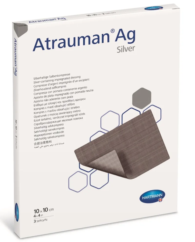 Pansament cu unguent neutru si argint, 10x10 cm, 10 bucati, Atrauman HARTMANN — preț și oferte