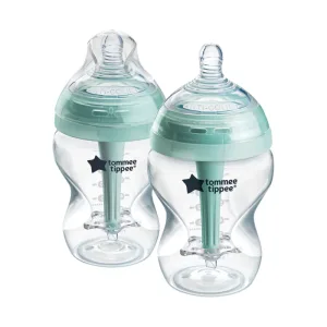 Set biberoane Advanced Anti-colici cu autosterilizare din PP pentru 0 luni + Natural Start, 2 x 260ml, Tommee Tippee
