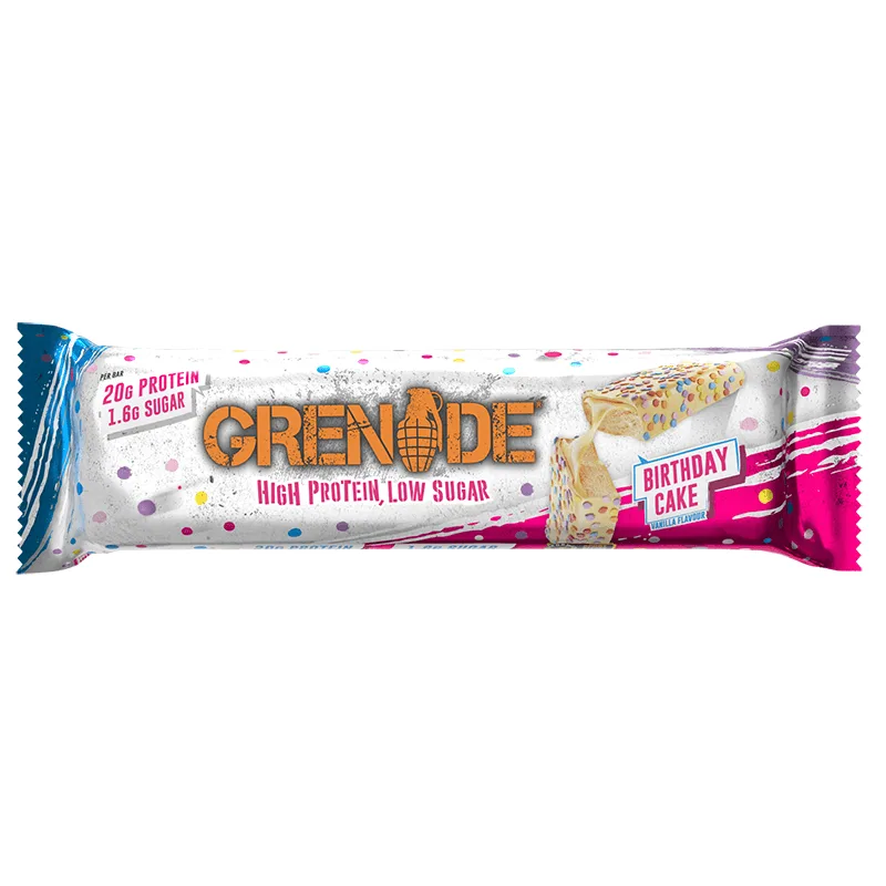 Baton proteic Birthday Cake, 60g, Grenade — preț și oferte