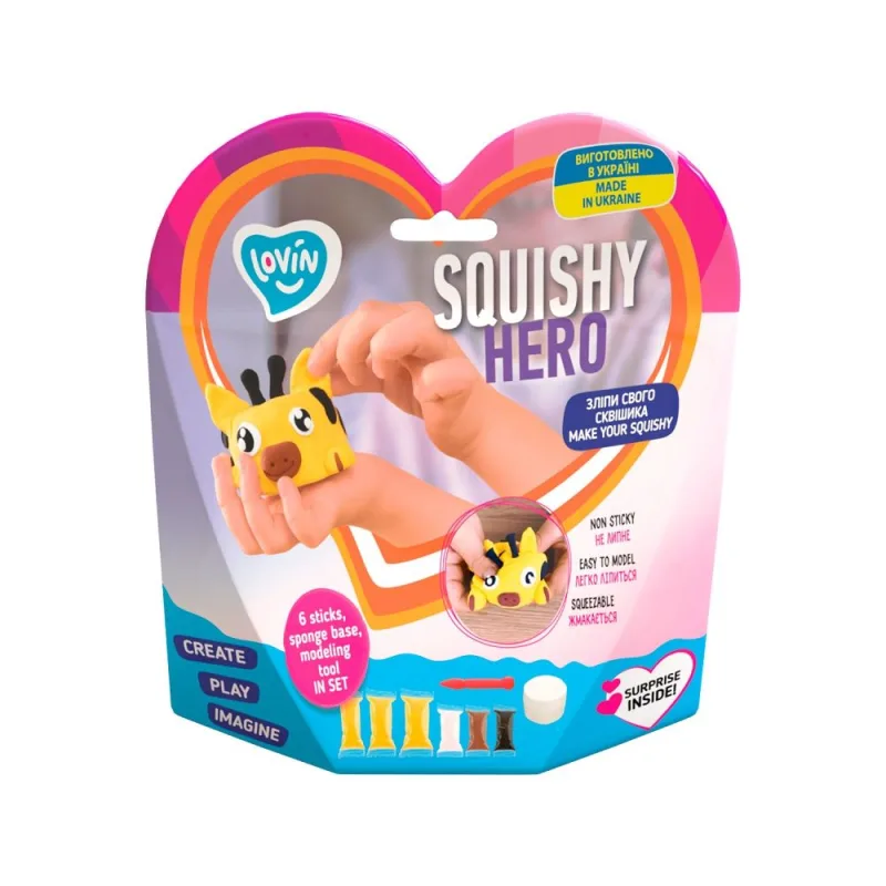 Set creatie argila usoara pentru modelaj 6 culori Air Clay Lovin Squishy Hero SquiRaff, 1 bucata, Oktoclay — preț și oferte