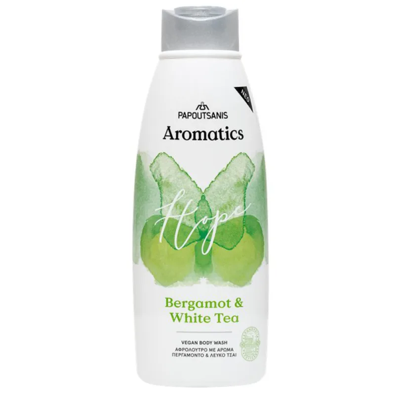 Gel de dus 100% vegan cu parfum de bergamota si ceai alb Hope, 600ml, Aromatics — preț și oferte