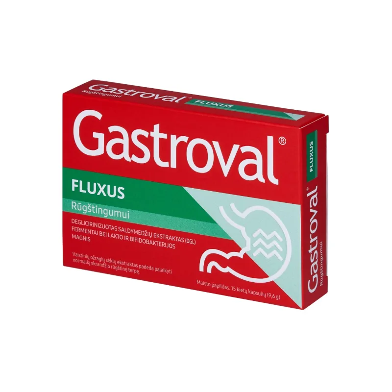 Supliment pentru aciditate gastrica Fluxus, 15 capsule, Gastroval — preț și oferte