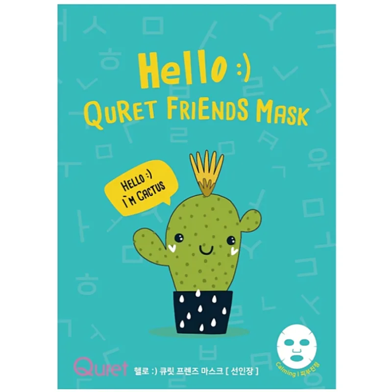Masca de fata calmanta cu extract de cactus Hello Friends, 25g, Quret — preț și oferte