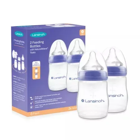 Biberon cu tetina Naturalwave, 2 x 160ml, Lansinoh — preț și oferte