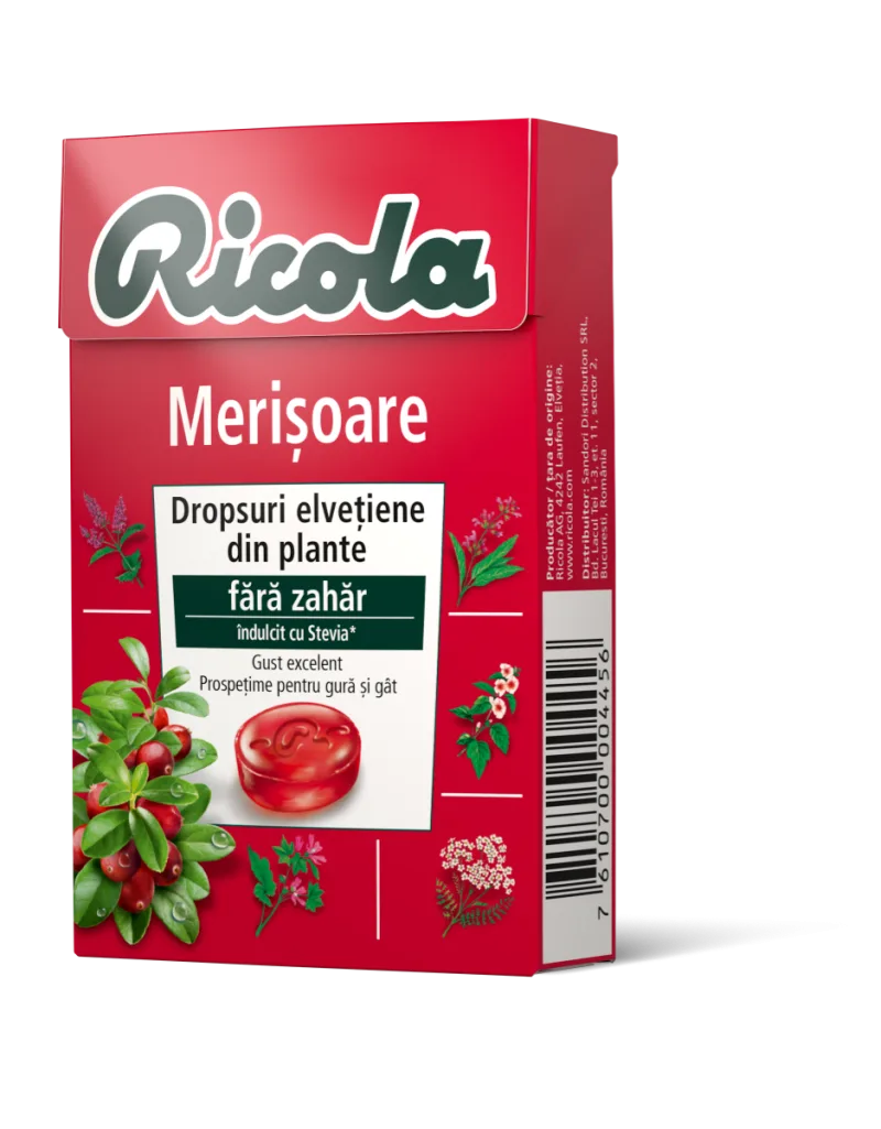 Dropsuri din plante Cranberry, 40g, Ricola — preț și oferte