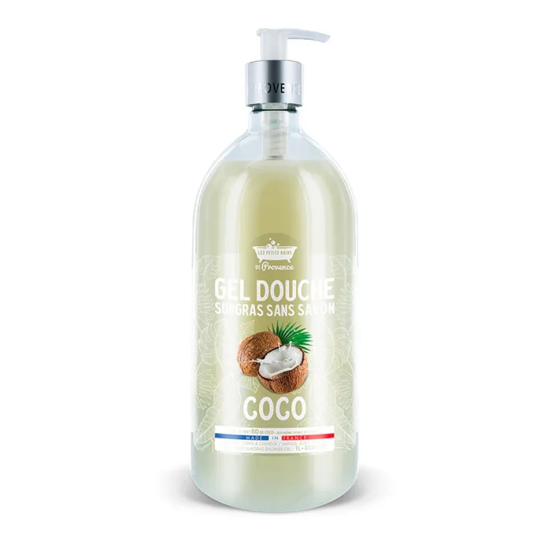 Gel de dus cu Cocos Surgras fara sapun, 1l, Les Petites Bains de Provence — preț și oferte