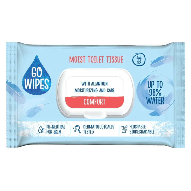 Hartie igienica umeda Comfort, 44 bucati, Go Wipes — preț și oferte
