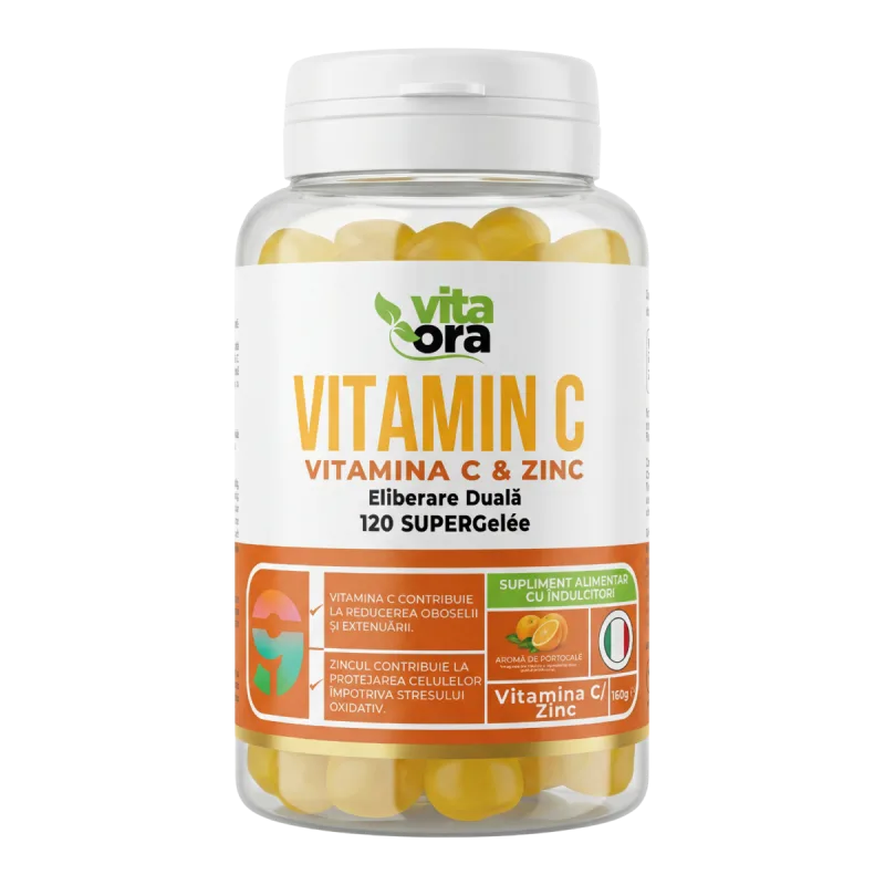 Vitamina C & Zinc pentru adulti, 120 jeleuri, Vita Ora — preț și oferte
