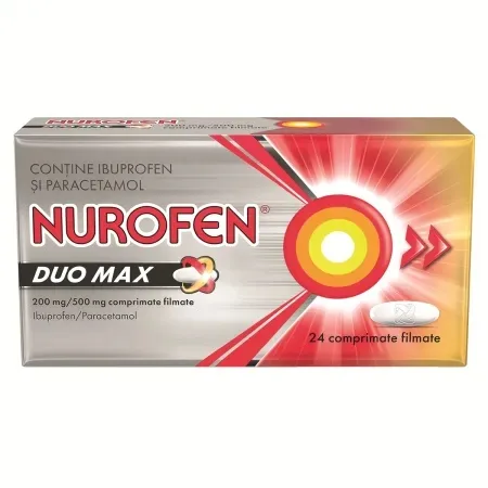 Nurofen Duo Max, 200mg/500mg, 24 comprimate filmate, Reckitt Benckiser — preț și oferte