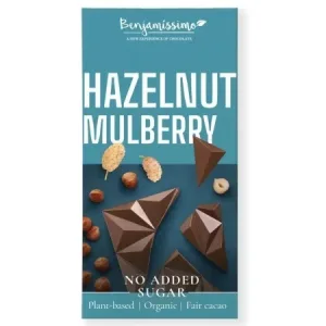 Ciocolata Bio cu Alune si Dude fara zahar adaugat, 60 g, Benjamissimo