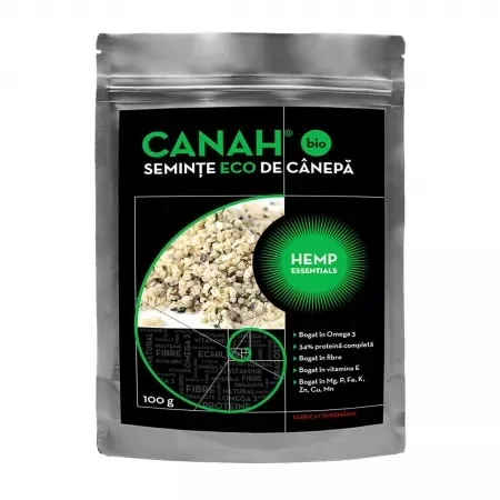Seminte decorticate eco de canepa, 100g, Canah CANAH INTERNATIONAL — preț și oferte