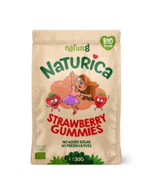 Naturica- Jeleuri din fructe cu capsuni, bio, vegan, fara alergeni, 30 g