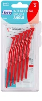 Periute interdentare angle 0.5mm/nr. 2 rosu, 6 bucati, TePe — preț și oferte