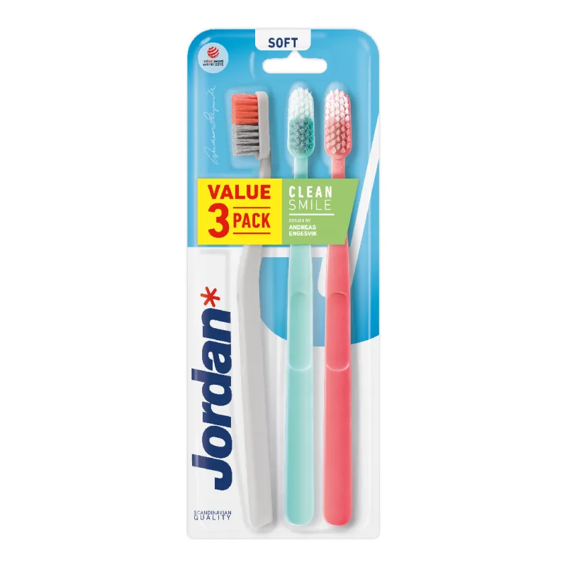 Set Periute de dinti pentru adulti Clean Smile, Soft, multicolor, 3 bucati, Jordan — preț și oferte